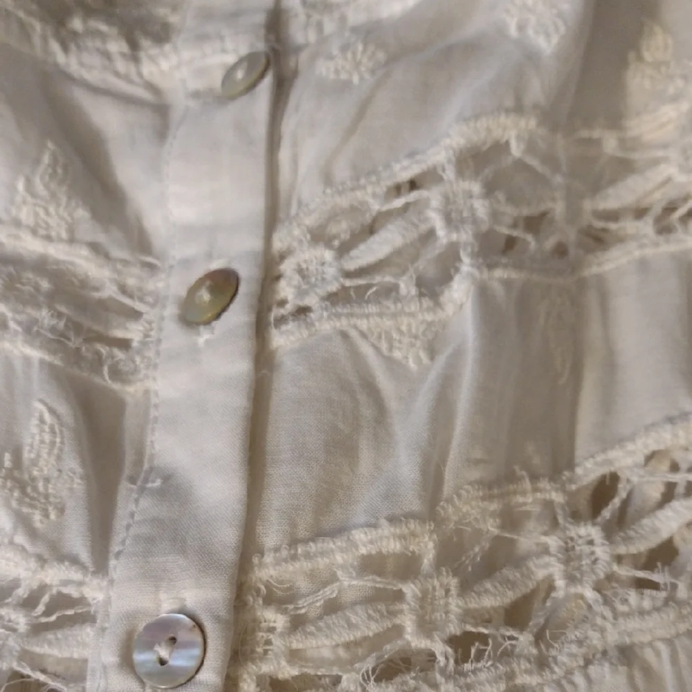 Free People Vintage Elegant White Lace Blouse Size XS - Picture 11 of 12